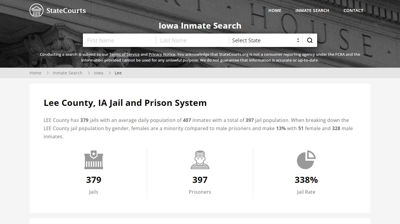 Lee County, IA Inmate Search - StateCourts